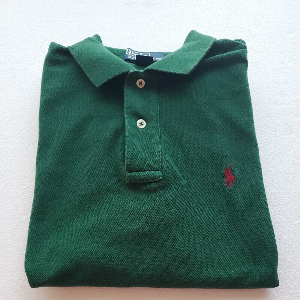 Polo Ralph Lauren Mens Polo Shirt Forest Green Short Sleeve Red Pony Size M